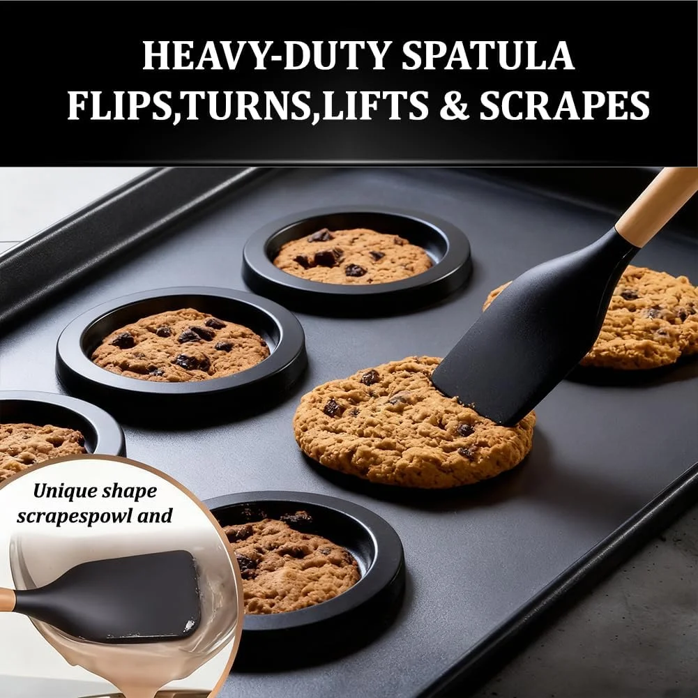 7個入りシリコン製キッチン用品ノンスティック調理器具セット、 - Home Cooking Utensil Set のレビューと価格
