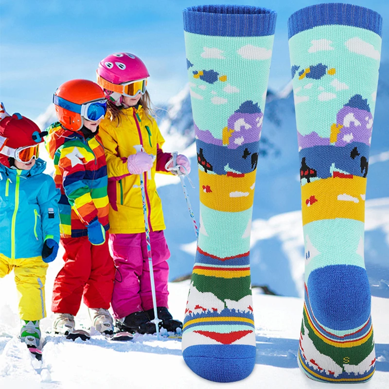Katoenen thermische skisokken Buitensporten Snowboard Kinderen Wandelsokken Kinderen Thermosokken Kousen