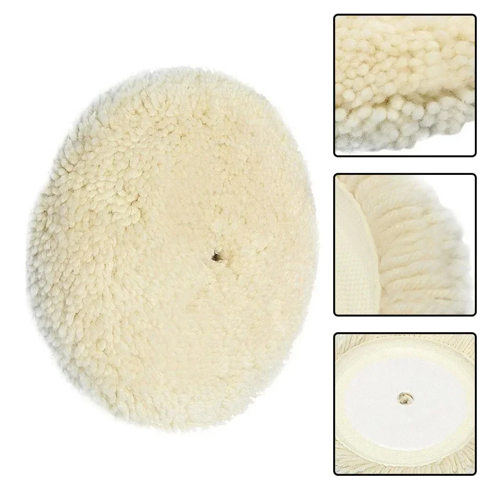 180mm 7inch Wool Polishing Pad Grinding Bonnet Pad Angle Grinder Buffing Wheels Soft Clean Furniture Car Vehicle Power Tools