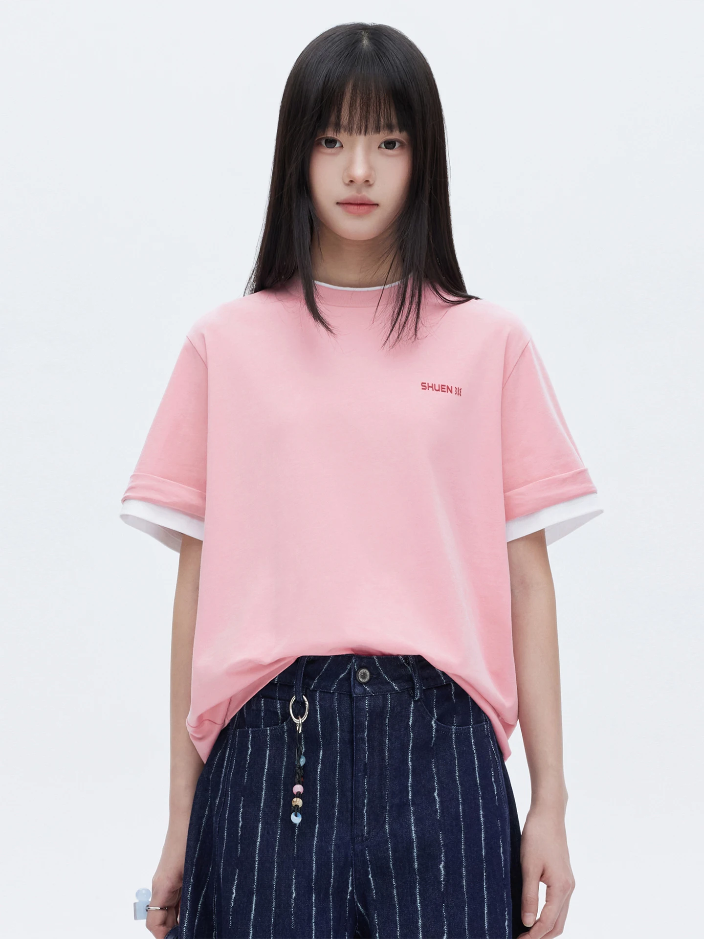 

Женская футболка Queen из высококачественной двойной марли из чистого хлопка с принтом и цветовыми блоками, с коротким рукавом и круглым вырезом, летняя новинка, повседневный стиль