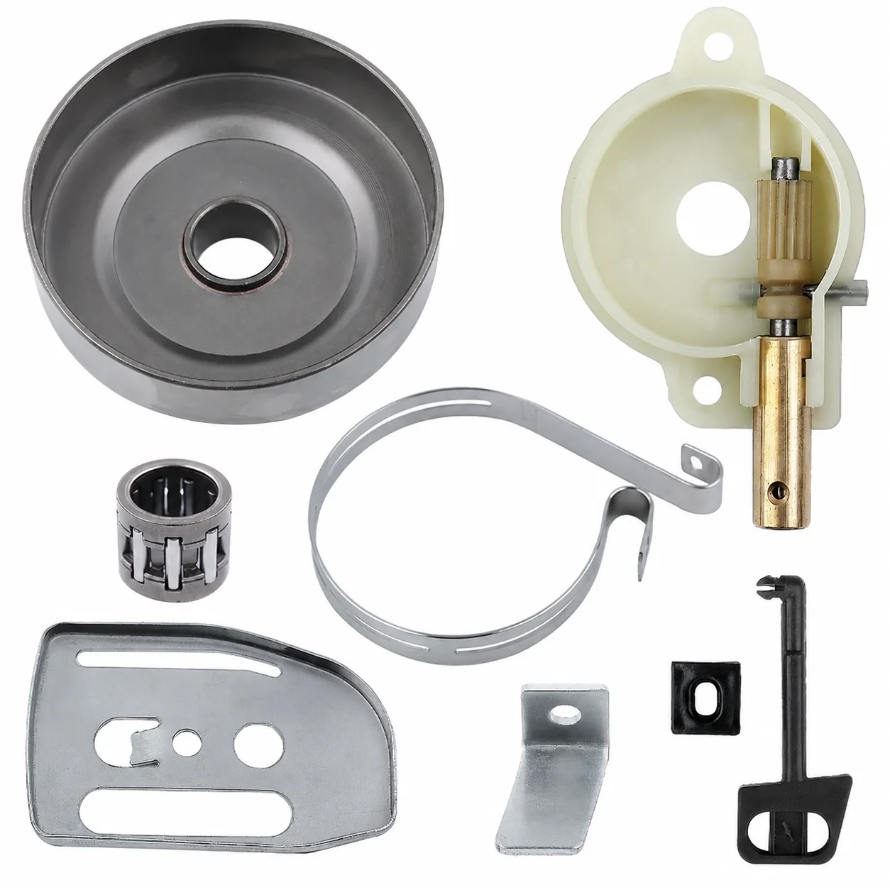 Clutch Drum,Oil Pump,Brake Band,Bar Plate,Choke Rod Kit For Husqvarna142/137/136/36/41Chainsaw OEM 530069342 530029831 530014410