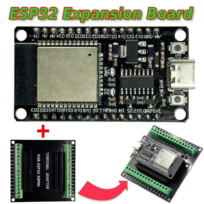 ESP32 Development Board Expansion Board Compatible WiFi Bluetooth Module Node MCU 32S Lua Ultra Low Power Expansion Board 30 Pin