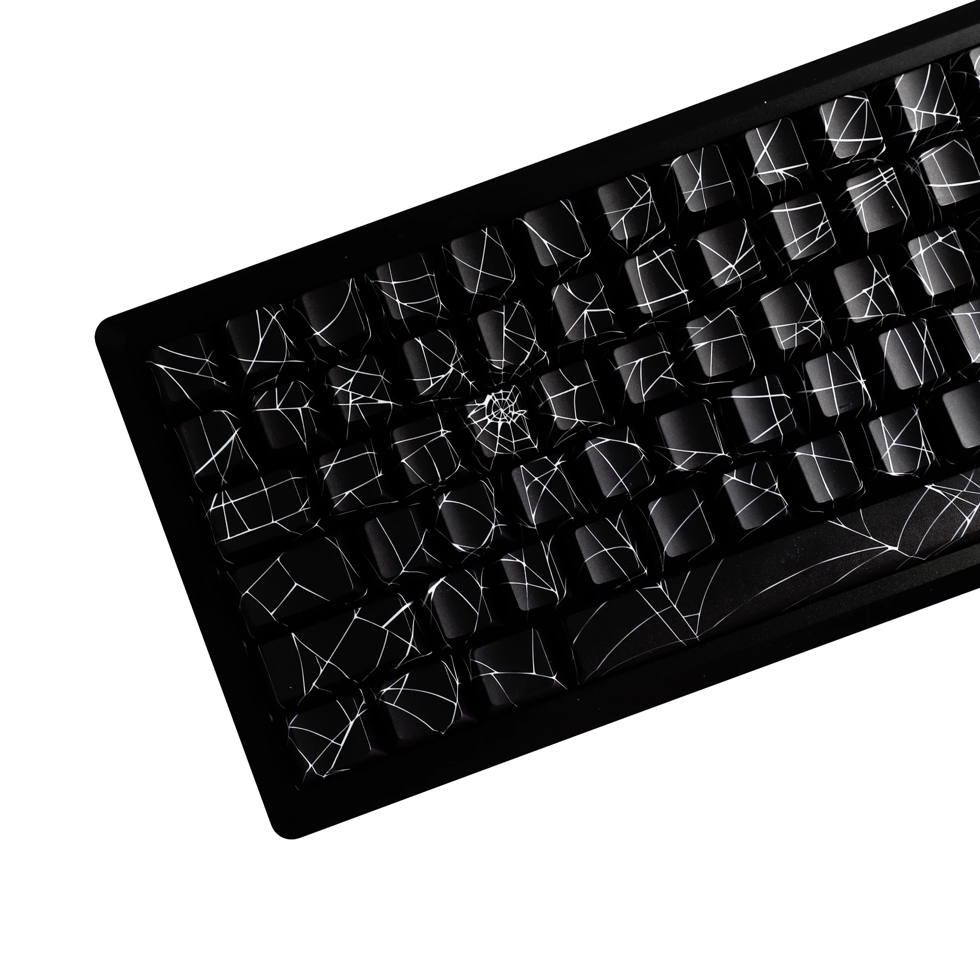 YMDK 134 Key Spider Web 2.0V Shine Through Theme Cherry Profile Side-Lit PBT Dye Sublimation Keycaps for MX Mechanical Keyboards