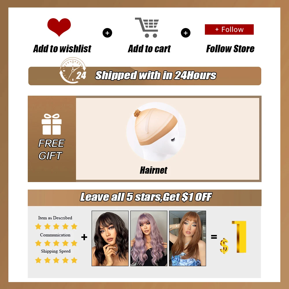 EASIHAIR Short Black Straight Brown Highlight Wigs With Pixie Cut Bangs High-temperature Fiber Synthetic Wigs Cosplay for Women
