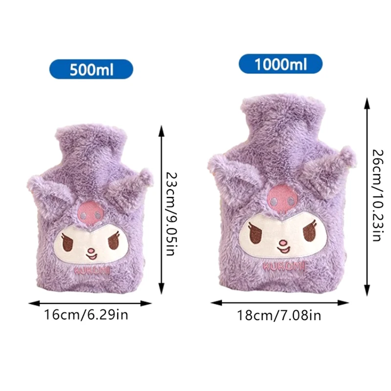 Sanrio Hello Kitty Peluche Scaldamani Confezione di Calore Carino Kuromi Cinnamoroll Melody Riutilizzabile Riscaldamento Borsa per Bottiglia di Acqua Calda Regali per Ragazze