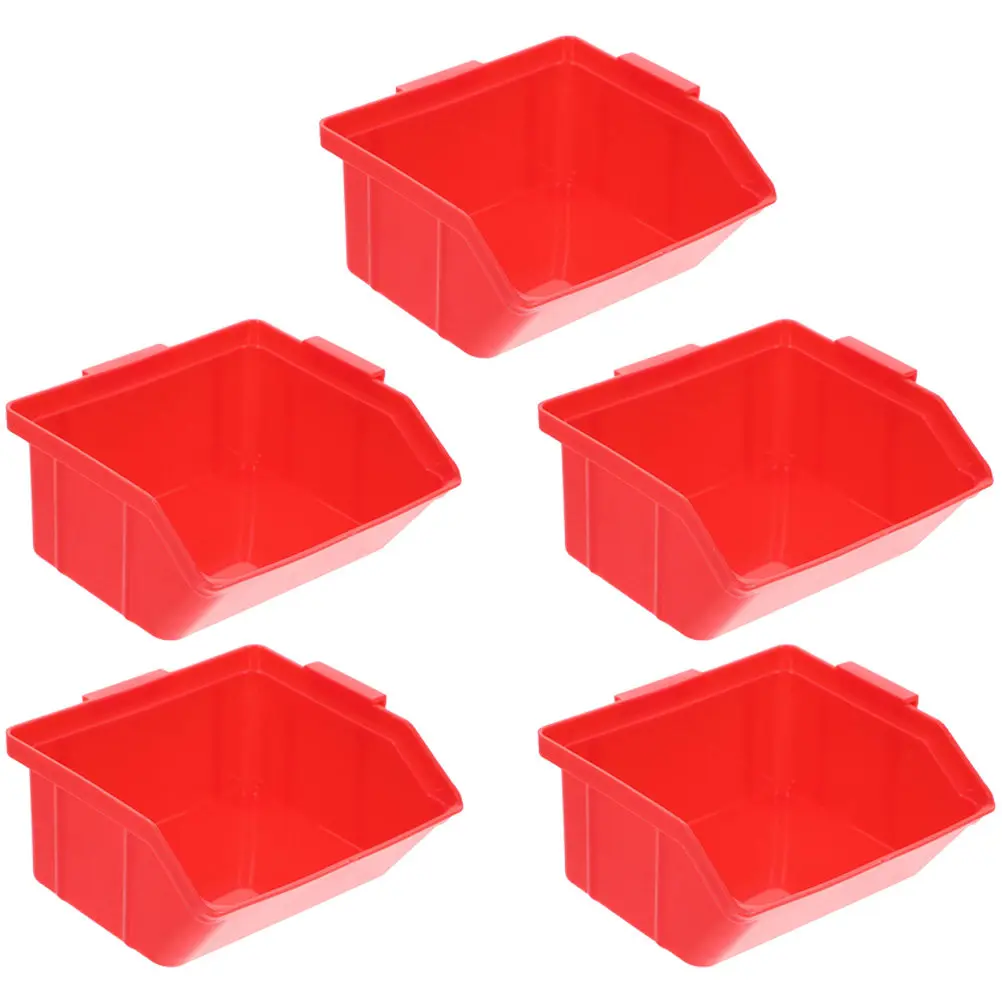 

5Pcs Heavy Duty Stackable Parts Storage Bins Reusable Plastic Organizer Boxes for Garage Workshop Office Shed Small Component