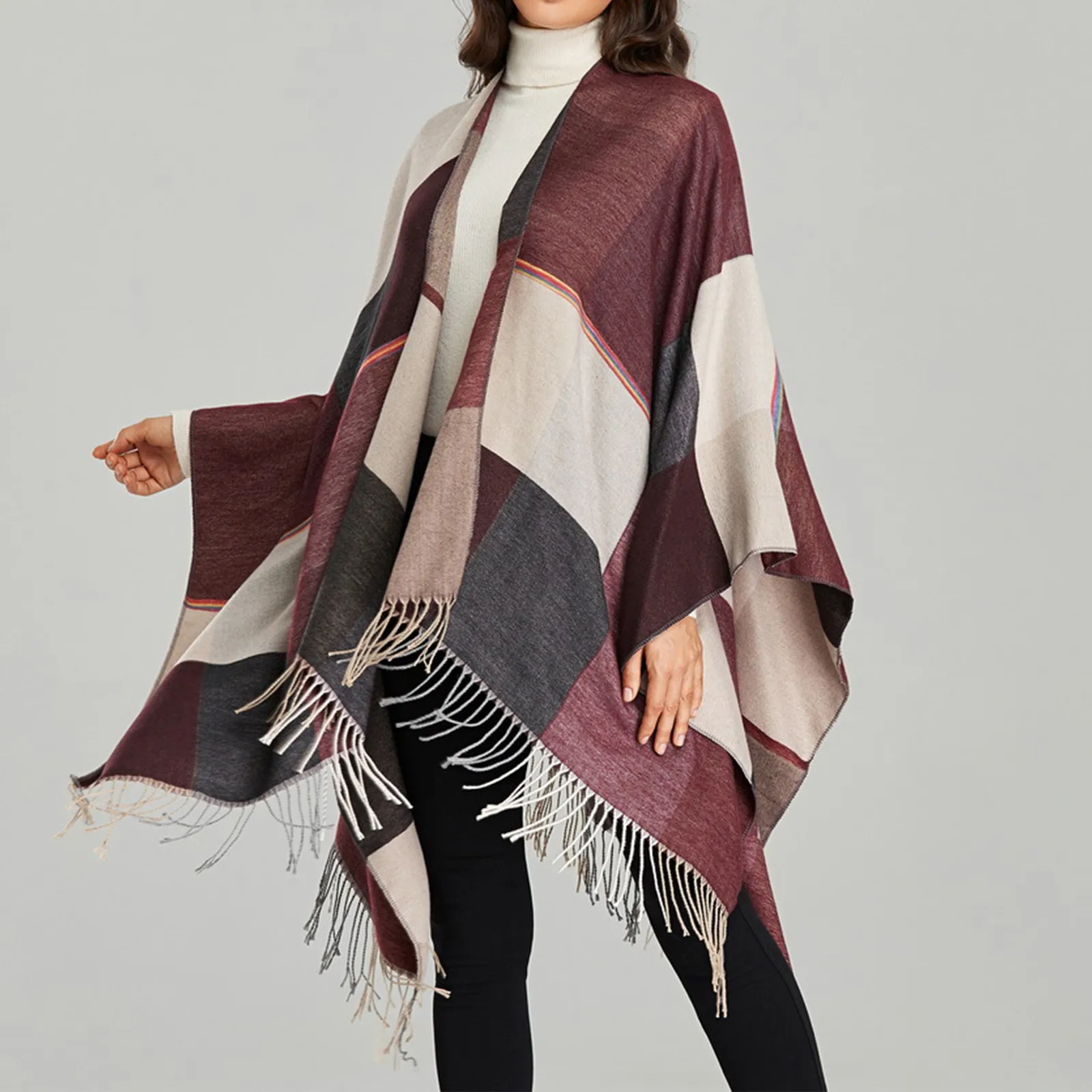 Autumn And Winter Warm Scarves, Shawls, Classic Plaid Straps, Cardigans, And Warm Blankets For External Use