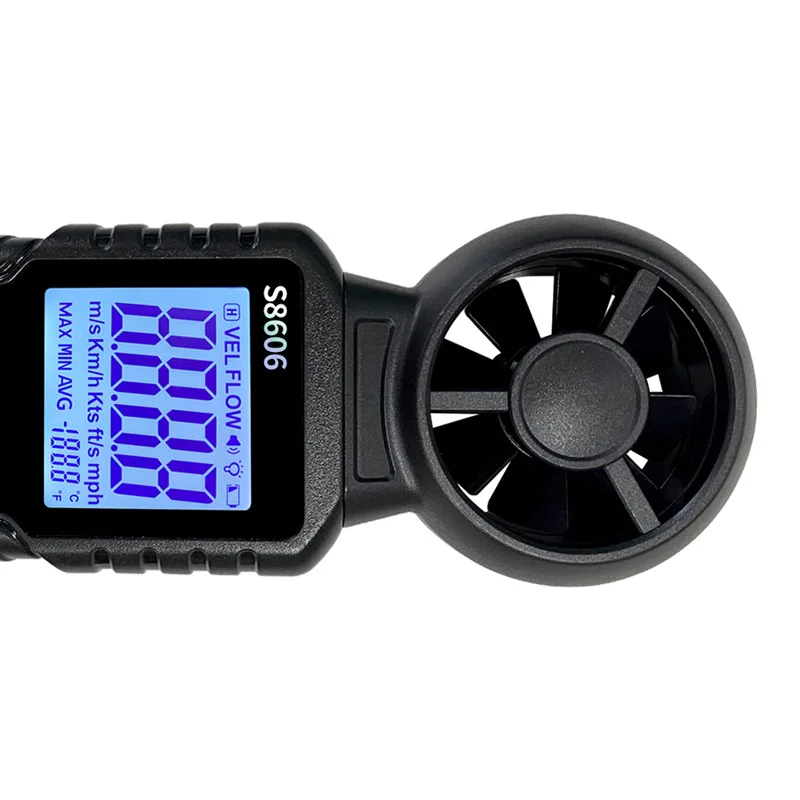 S8606 Anemometer LCD Display Wind Test High-precision Measuring Instrument Chinese and English