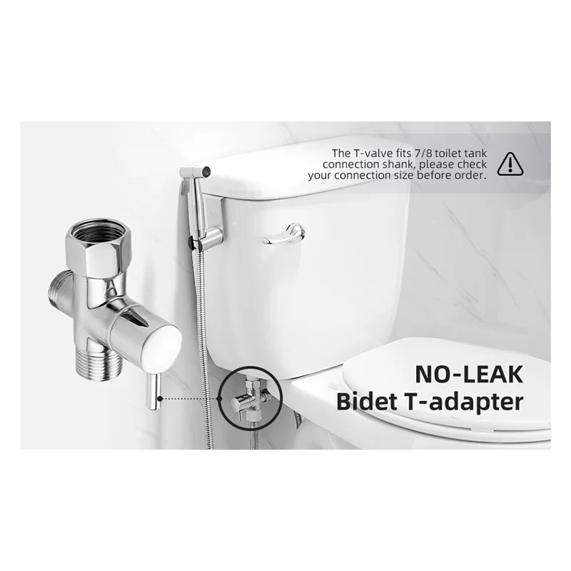 Brass T Adapter With Shut-Off Valve 3-Way Tee Connector 7/8In X 7/8In X G1/2 For Toilet Bidet Sprayer