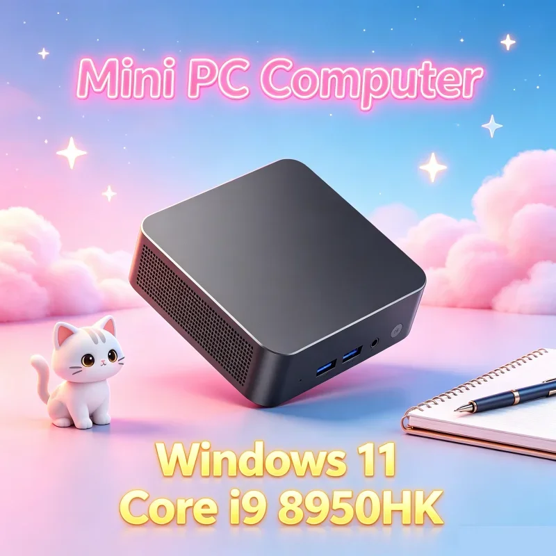 

Core i9 8950HK Mini Office Study PC Windows 11 Pro 32GB RAM 1TB 2TB SSD WiFi6 BT5.2 4K HD 3 Years Warranty