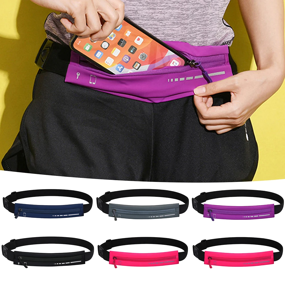 Running Belt Fanny Pack For Men Women,Slim Waist Pack For Phone,Invisibles Workout Belt,Ultra-Slim Elastic Fitness Waist Bag