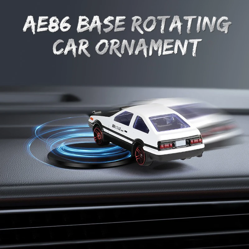 Rotating AE86 Drift Car Gyroscope Ornaments Classic Car Model Statue Racing Drifting Dashboard Center Console Ornament Gifts