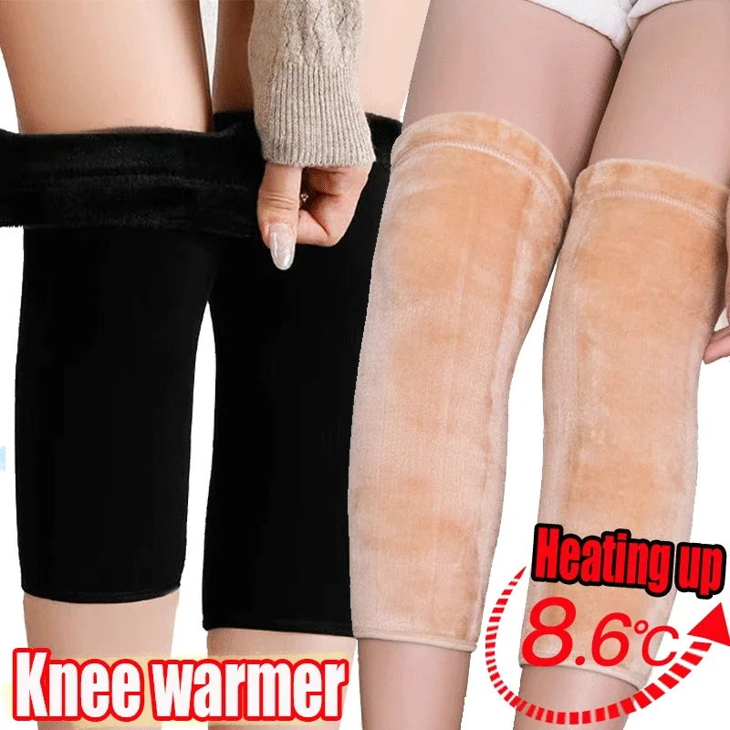 Winter Thicken Fleece Long Socks Women Plush Winter Warm Thick Thigh Knee Pads Stockings Leg Cashmere Warmer Kneepad Knee Socks