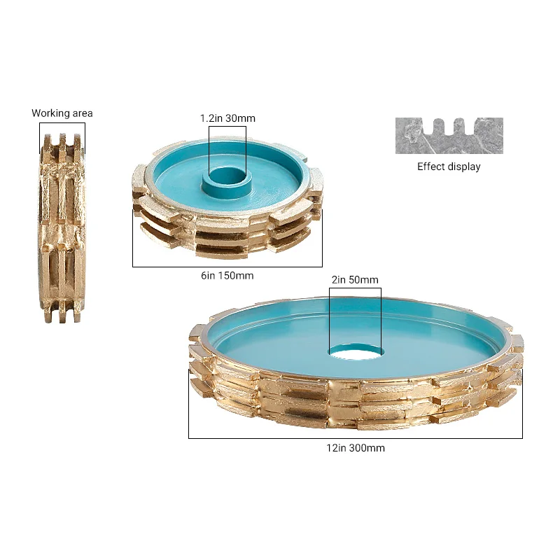 150mm/300mm diamond sintered non-slip grooving wheel granite tile non-slip groove blind slots drawing tools