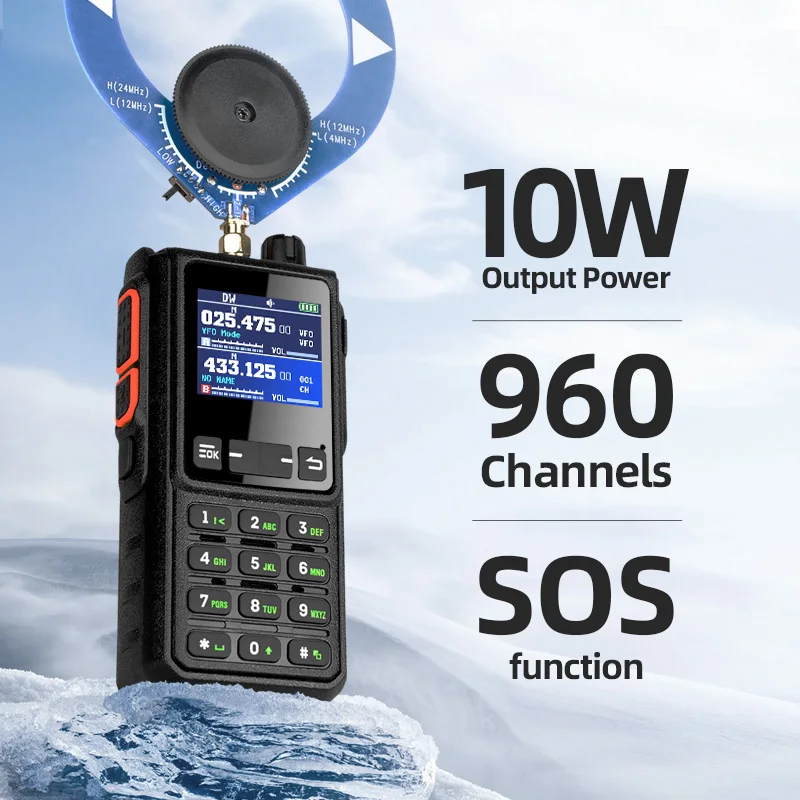 SHJ H28Y Pro Rádio de ondas curtas | Multi-Band CB/SSB/HF | Saída de 10 W | Bluetooth e escrita de PC | 960 canais com clipe e faixa de aviação | 136-174/400-52