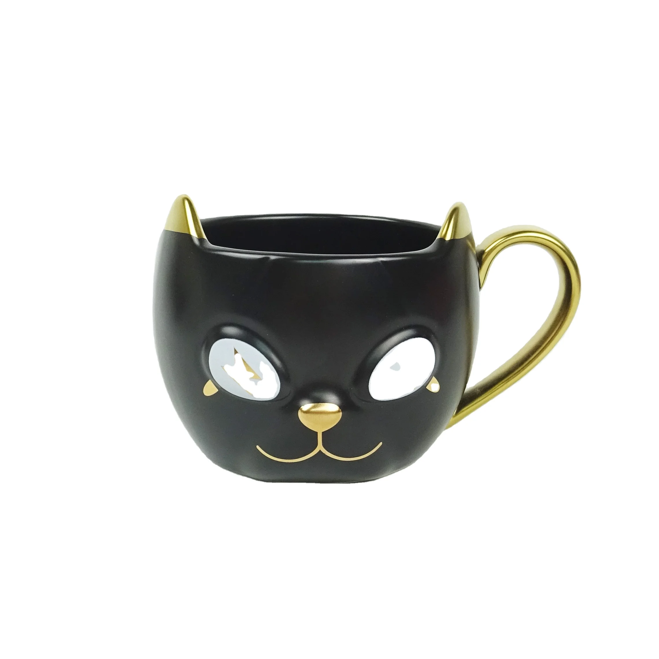 

3D ceramic cold black cat coffee cup teacup Halloween gift for cat lovers