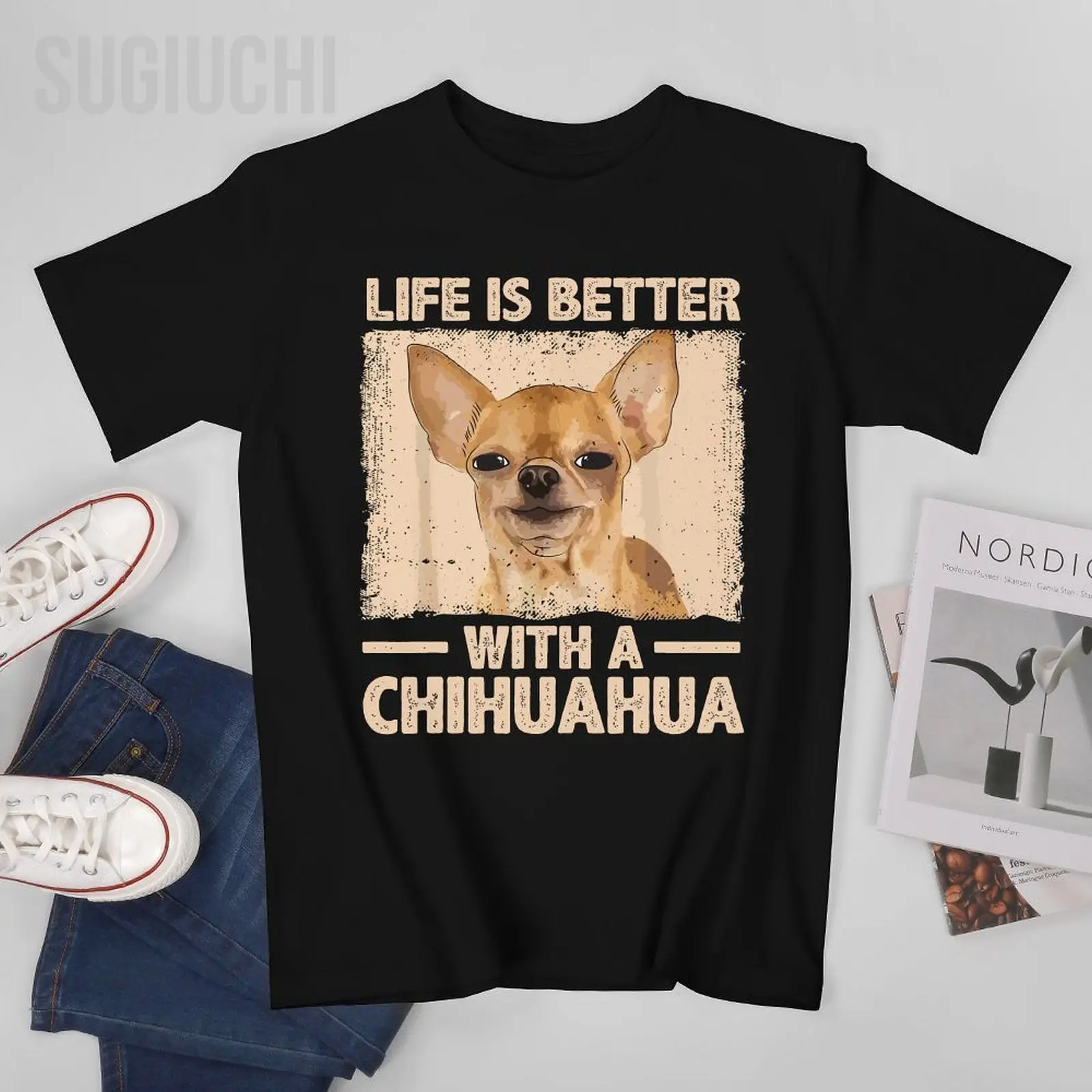 Unisex Men Funny Chihuahua Lover Design For Chihuahua Owner Tshirt Tees T Shirts Women Boys 100% Cotton T-Shirt