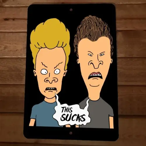 This Sucks Beavis and Butthead 8x12 Metal Wall Sign