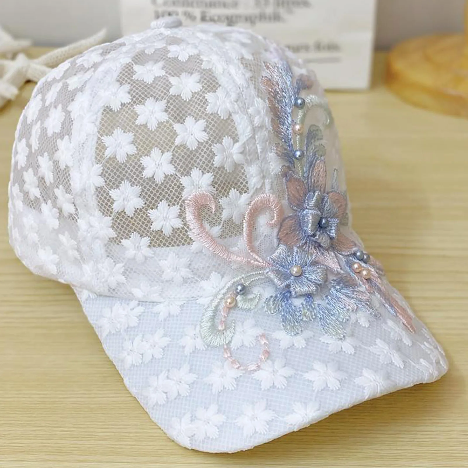 Womens Basic Baseball Cap Floral Lightweight & Quick Drying Mesh Sports Hat for Summer Beach Vacation