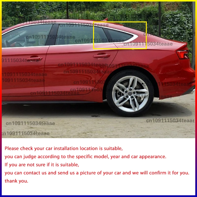 عالية الجودة نافذة السيارة الخلفية مصراع غطاء الكسوة لأودي A5 F5 سبورتباك 4-Door 2017 2018 2019 2020 2021 2022 2023 2024