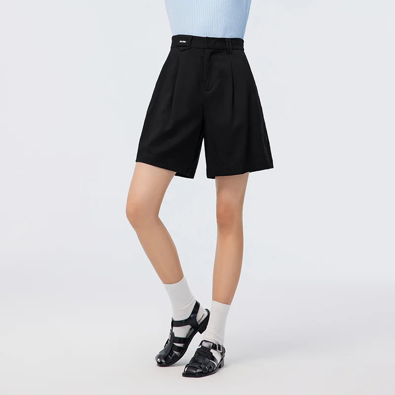 Semir Casual Trousers Female Commuter Wide-Legged Trousers Thin Temperament Salt System Summer Fashion Texture Loose Shorts