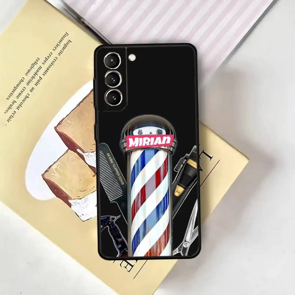 حافظة هاتف Barber Shop Hair1 لهاتف سامسونج جالاكسي A13,21s,22,31,32,52,53,71,72,73, غطاء أسود ناعم #4
