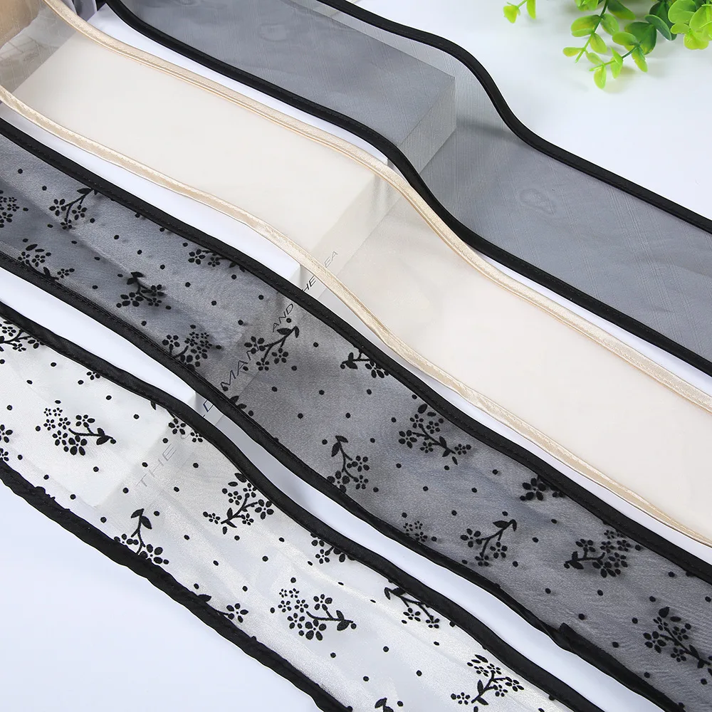 2 Meters Black And White Snow Gauze With Edging Lace Organza Fabric 7cm Diy race  Material Accessories Headwear Ribbon dentelle