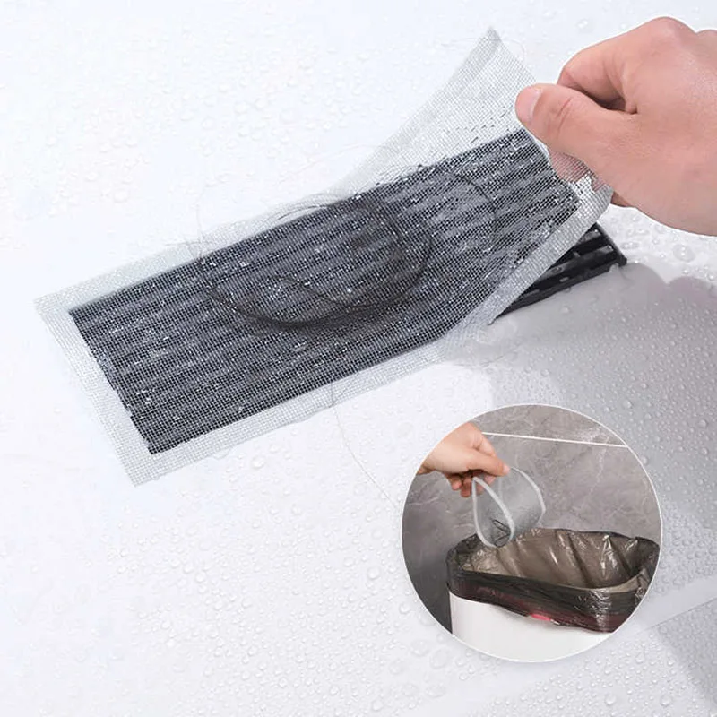 Rectangular Floor Drain Filter Strip Insect Proof Disposable Bathroom Toilet Hair Blocking Roll Packaging Drain Pipe Sticker