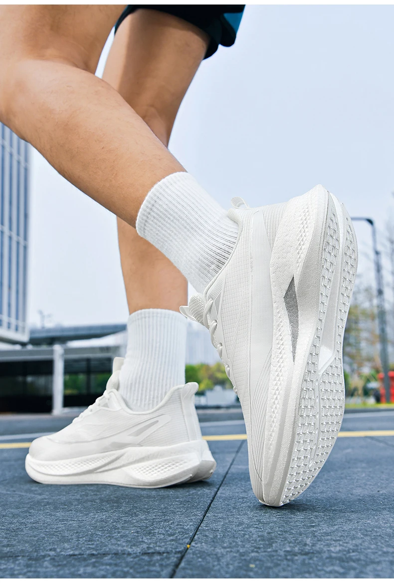 Weiße Marathon-Laufschuhe für Herren, spezielle Sportschuhe, atmungsaktive Turnschuhe, gepolsterte Turnschuhe für Rennen, Joggen, Outdoor, Tennis, Sportschuhe – Detail 26