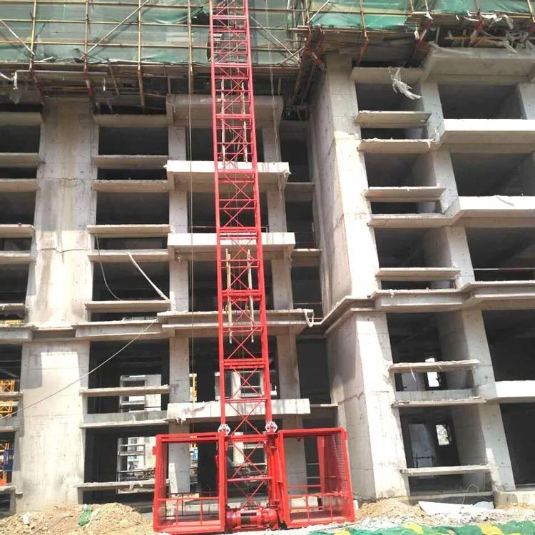 High Quality 1000kg Double Cage Motor Hoist Elevator 380V-415V Power Source High Efficiency For Construction Building