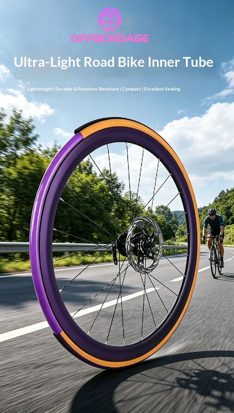 OFFBONDAGE 10 Stück Fahrrad-TPU-Schlauch 700c Gravel-Rennrad-Schlauch Ultraleicht Französisches Ventil 45/65mm 700C 32-47C Fahrradschlauch – Detail 6