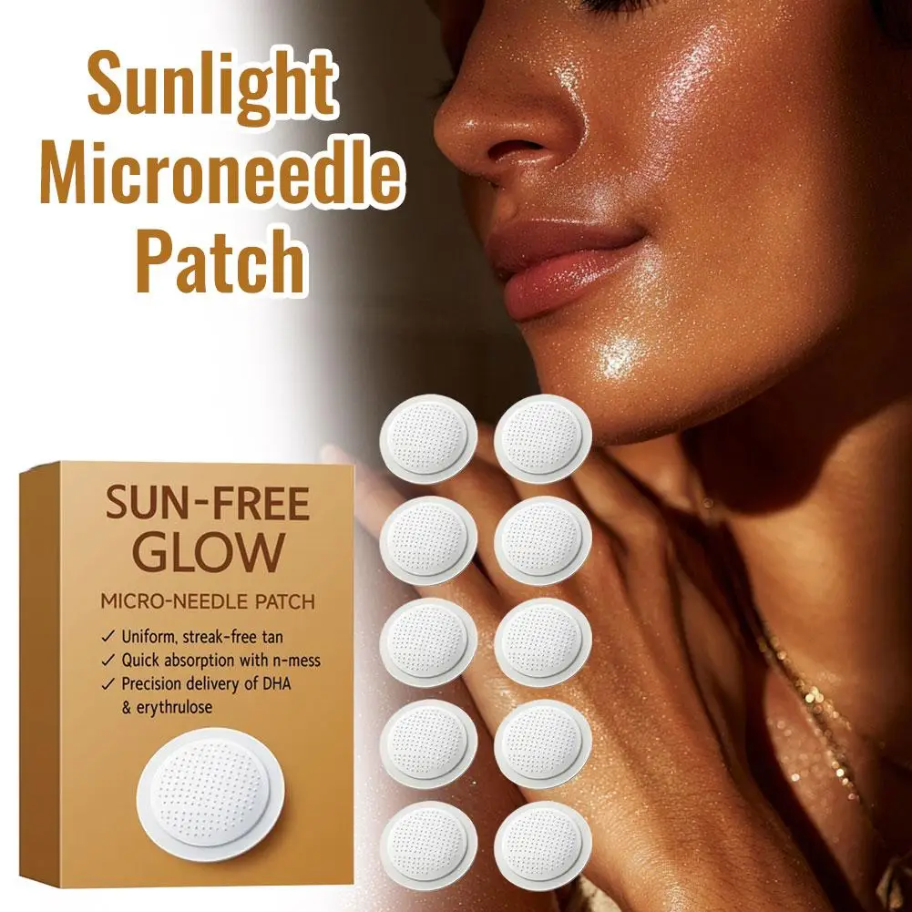 10pcs 7pcs Sunshine Micro-Needle Tanning Patch for Natural Glow Sun-Free Tanning Patch With DHA For Long-Lasting Bronzed Skin