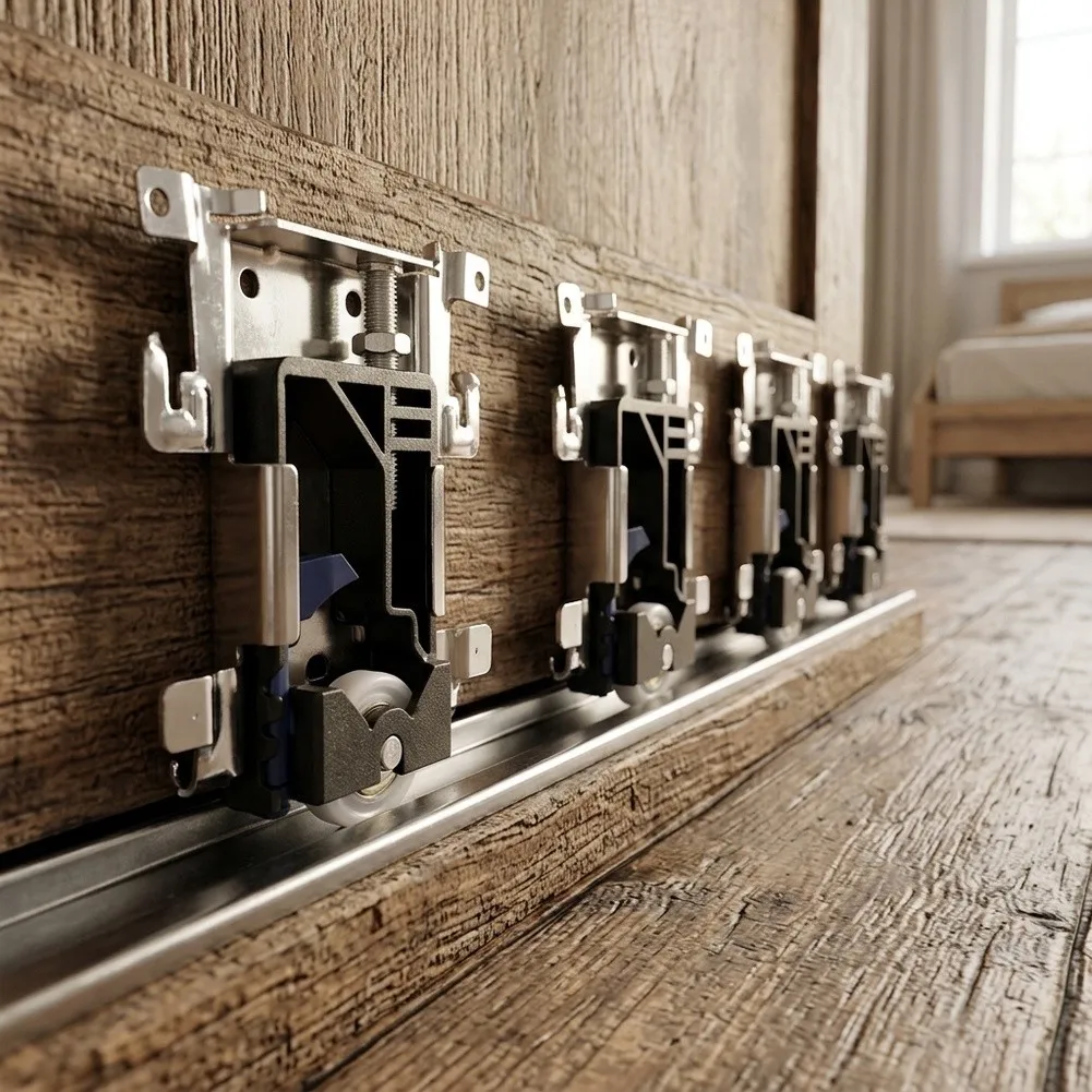 Wooden Door Roller System Roller Wooden Door Rollers Anti-jump Safety Clip 30kg Load Capacity Easy Installation