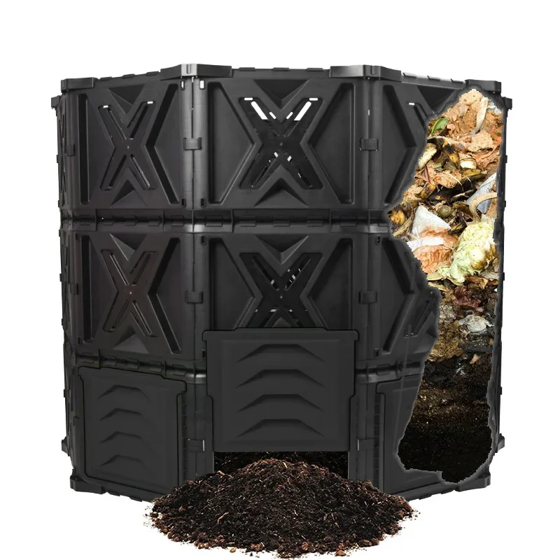 720L large capacity leaf compost box outdoor rural gardening food waste fermentation compost