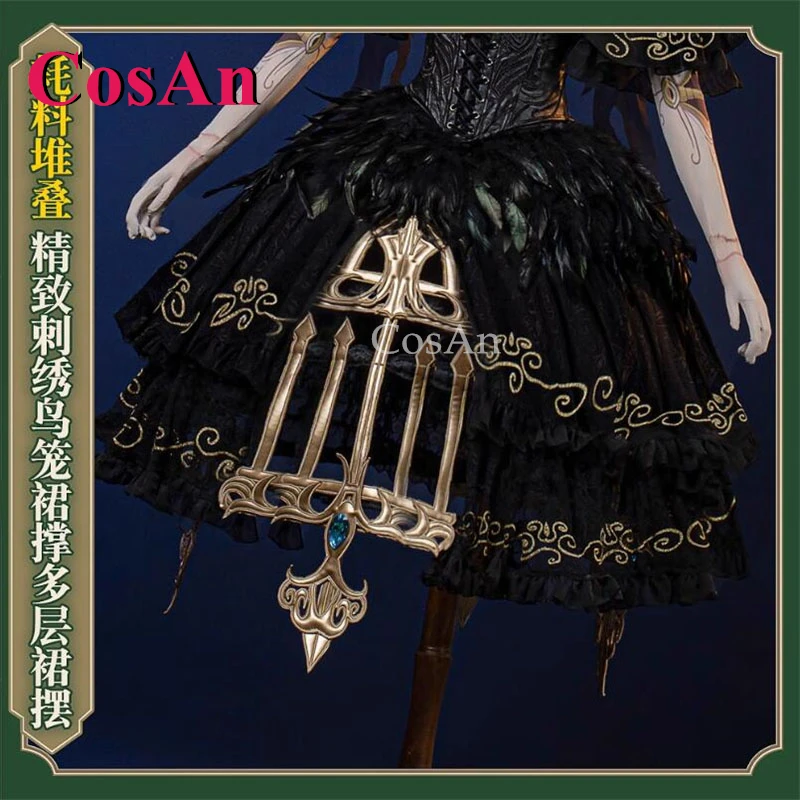 أزياء CosAn Game Identity V Emma Woods/Gardener التأثيرية أزياء نادرة على شكل طائر غريب فستان رسمي ملابس لعب الأدوار في الهالوين