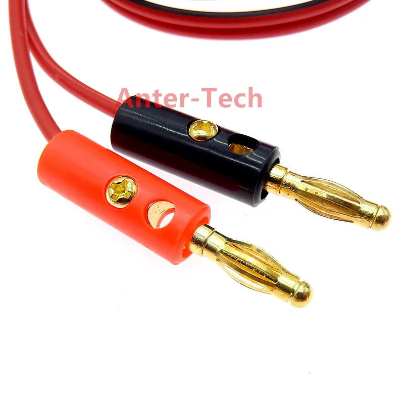 1 Pair 4mm Banana Plug to Test Hook Clip Lead Cable Gold Plated For Multimeter Test Lead Cable Equipment Connector