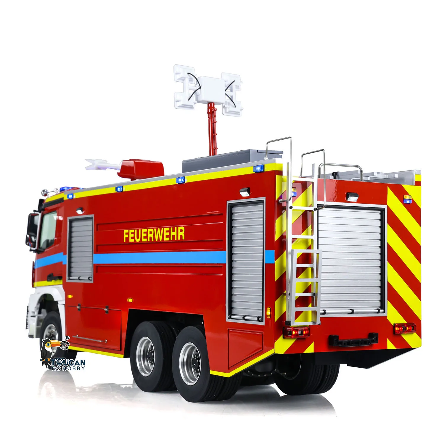 1/14 RC Fire Fighting Truck 6x6 Metal Chassis Remote Control Fire Car RTR Light Sound System Painted Assembled RC Toy Gift Model