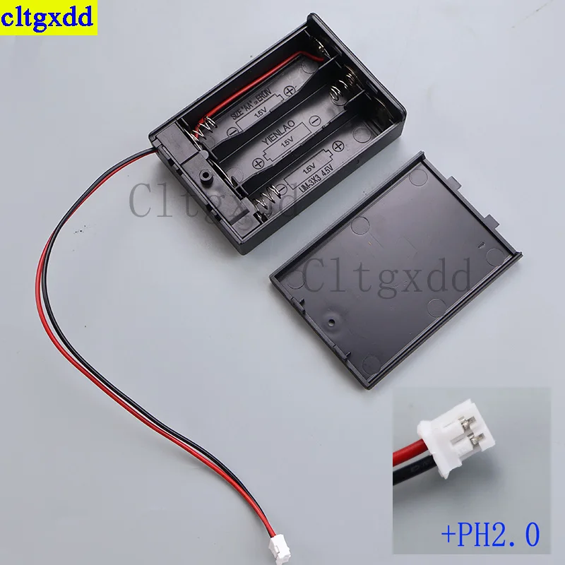 Cltgxdd 1 set 3-slot AA battery holder cartridge PH2.0 XH2.54 SM  DC USB lead with on/off switch cover 2 3 4 6 8 slots