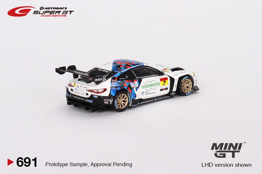 MINIGT 1/64 M4 GT3 #7 연구 BMW M4 MGT00691-L 자동차 합금 장난감, 모터 자동차 다이캐스트 금속 모델, 어린이용 크리스마스 선물, 남아용 장난감