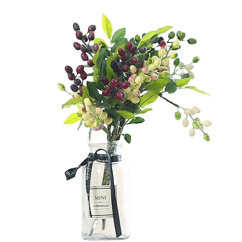 

40CM Artificial Olive Branch Fake Plants Olive Fruit Red Berry Fake Flower Wedding Decoration Hotel Living Room Party Home Decor