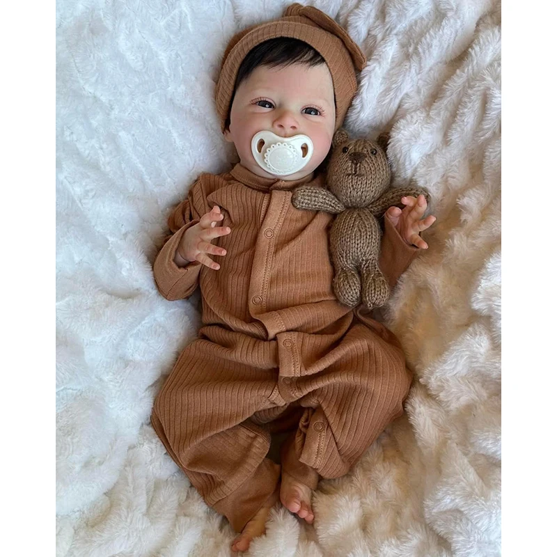 49CM Newborn Baby Sebastian Reborn Dolls Soft Cuddly Body Lifelike 3D Skin with Visible Veins High Quality Bebés Reborns