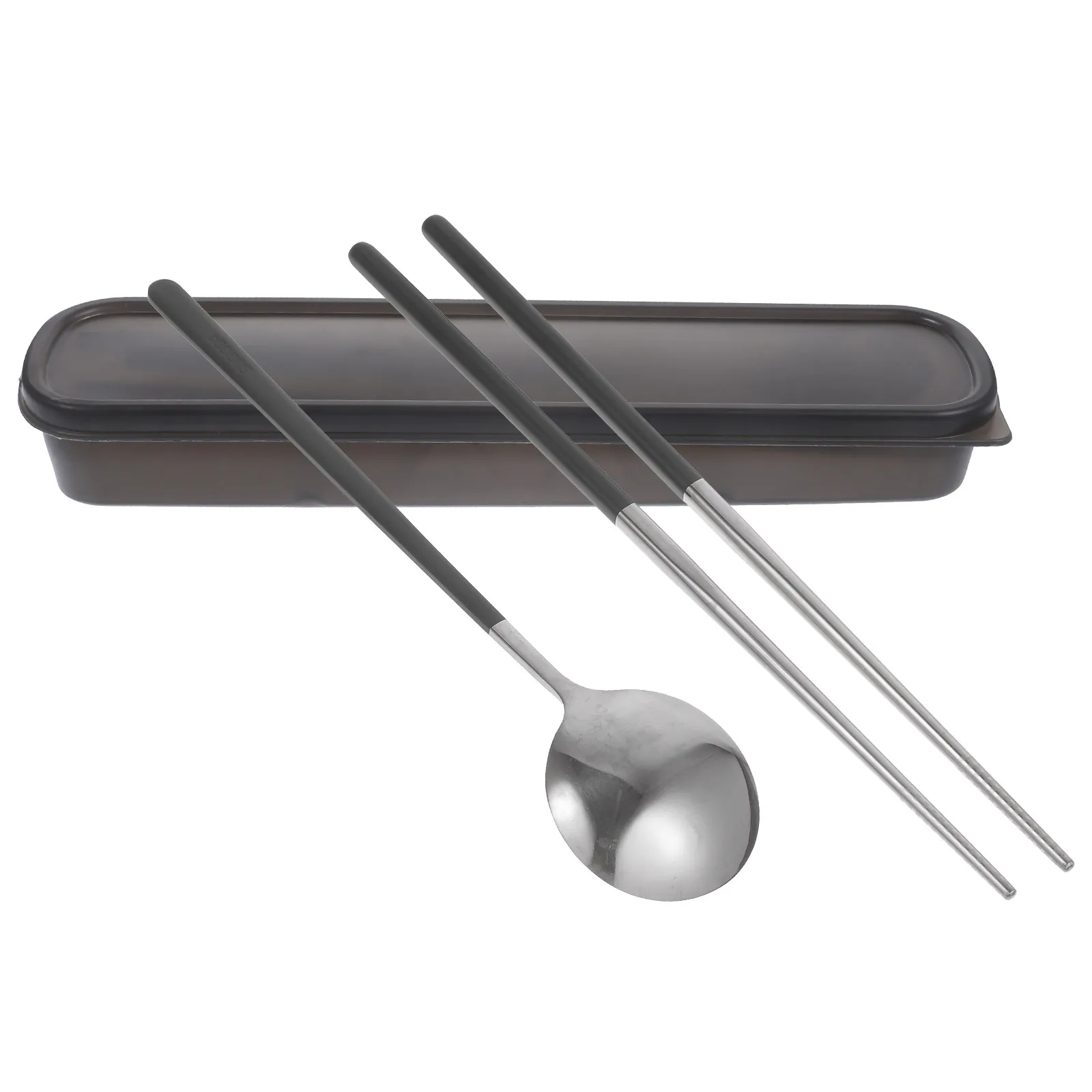 

1 set 1 Set Stainless Steel Spoon Chopsticks Set Portable Outdoor Travel Dining Tableware Kit Includes Spoon Chopsticks