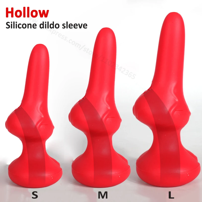 Male Soft Silicone Penis Sleeve Half Hollow Thick Lengthened Dog Vagina Anal Dilator Simulation Single Section Double Section