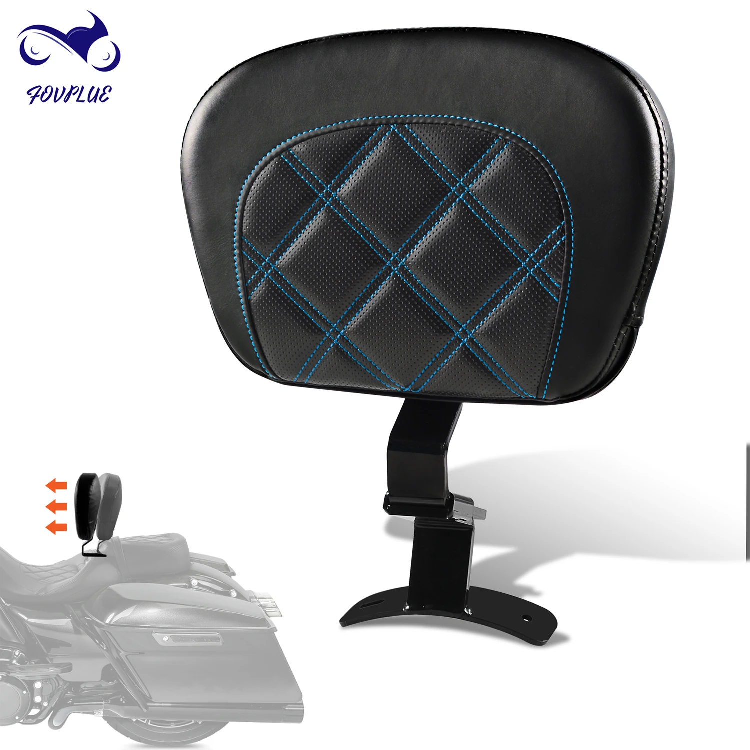 Front Driver Rider Backrest Mounting Kit For Harley Touring CVO Street Glide Road King Ultra Classic Black Blue Accessories