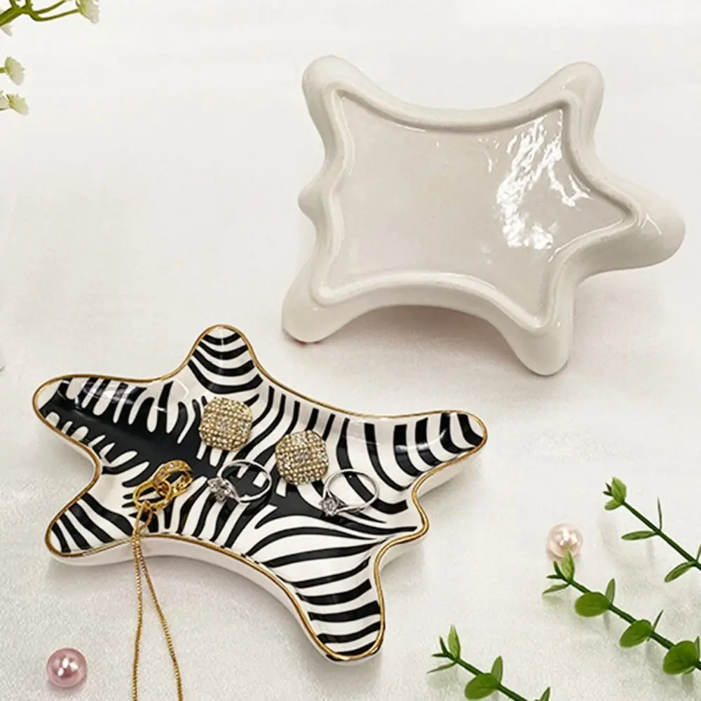 

Ins Style Ceramic Jewelry Tray Portable Simple Bathroom Storage Tray Creative Multi-Function Storage Plate Cake