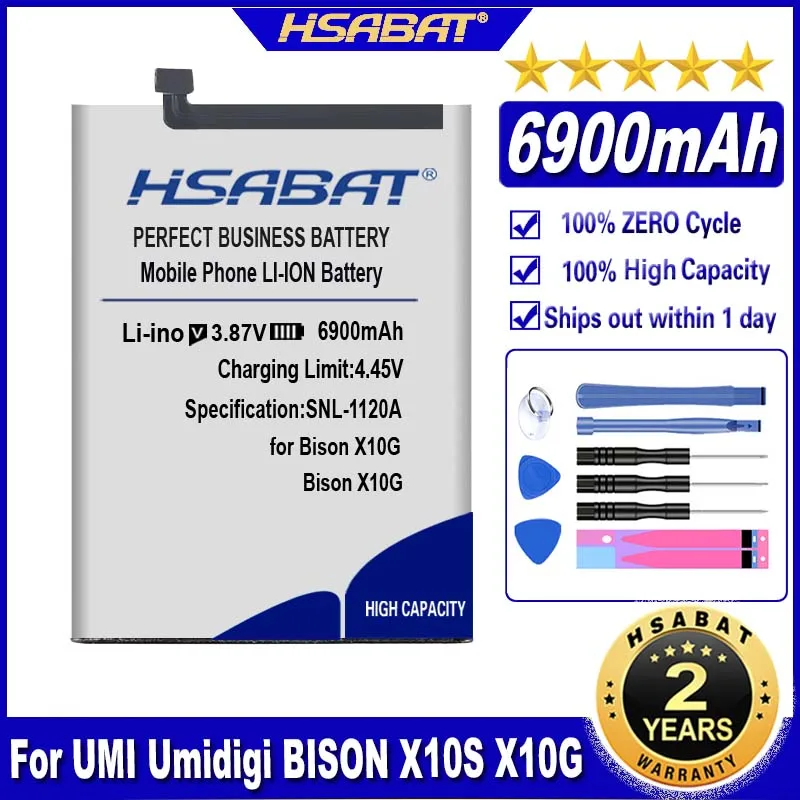 HSABAT 6900mAh Battery for Umidigi BISON X10S X10G / Bison 2 Bison2 Batteries