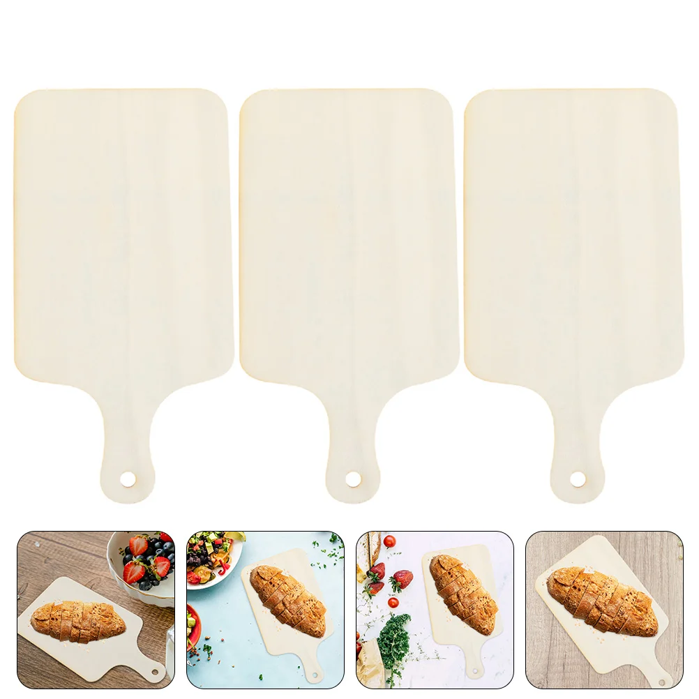 3 Pcs Wood Tray Mini Loaf Pan Cheese Boards Food Trays Chopping Bread Wooden Cutting Serving Fruit Serving Plate Plate