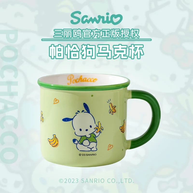 Sanrio Mug Hello Kitty Kuromi Cute Anime Printed Cup Breakfast Milk Coffee Mug Creative Kawaii Ceramic Cup Girl Gifts