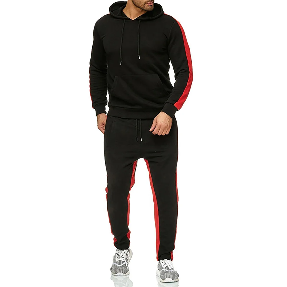 Nova moda agasalho para homens com capuz de fitness roupas de ginásio dos homens correndo conjunto roupas esportivas jogger terno de inverno esportes