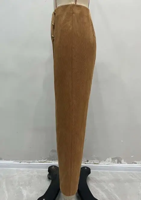 2025 جديد بلون سروال قصير عالي الخصر واسع الساق سراويل تقليدية للنساء مع شرائط الحفرة ، زر صالح بنطال ذو قصة أرجل مستقيمة #5